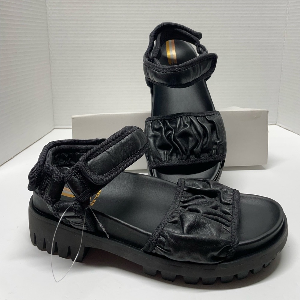 Sam Edelman Black Ruched Sport Sandals